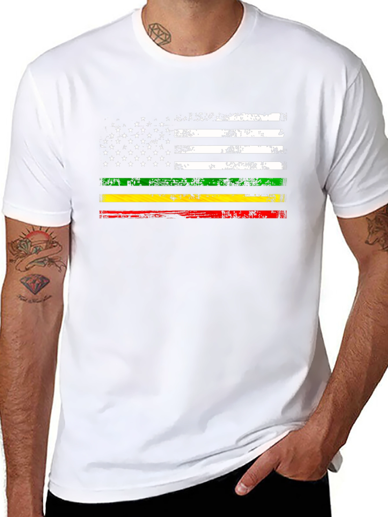 American Flag Support Graphic T-Shirt