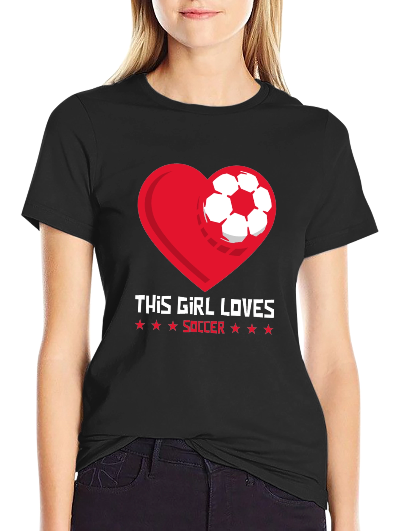 This Girl Loves Soccer Graphic T-Shirt