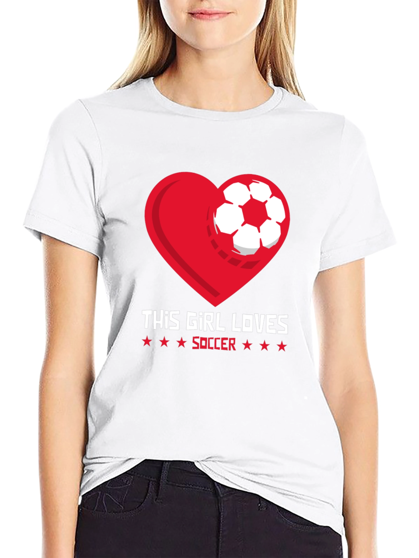 This Girl Loves Soccer Graphic T-Shirt