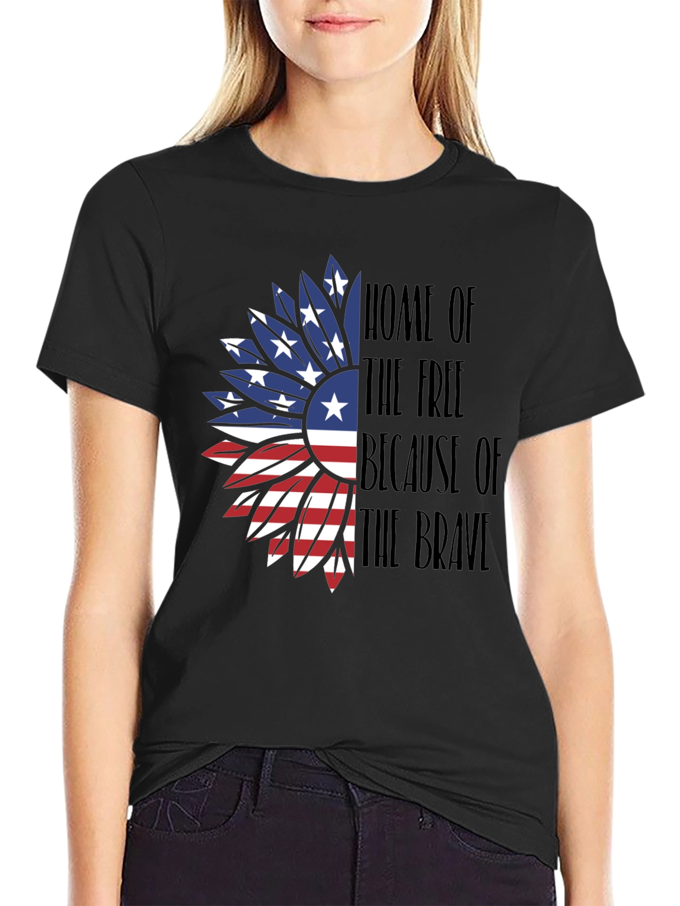Patriotic Sunflower Graphic Tee