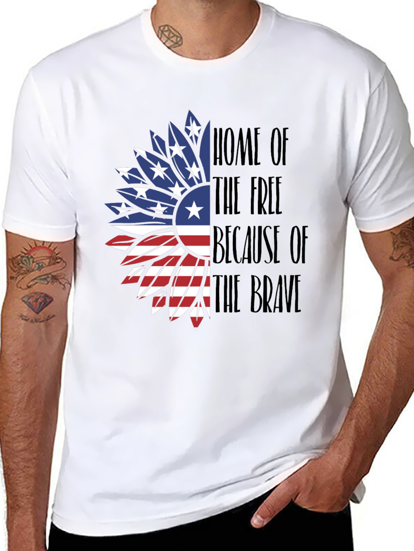 Patriotic Sunflower Graphic Tee