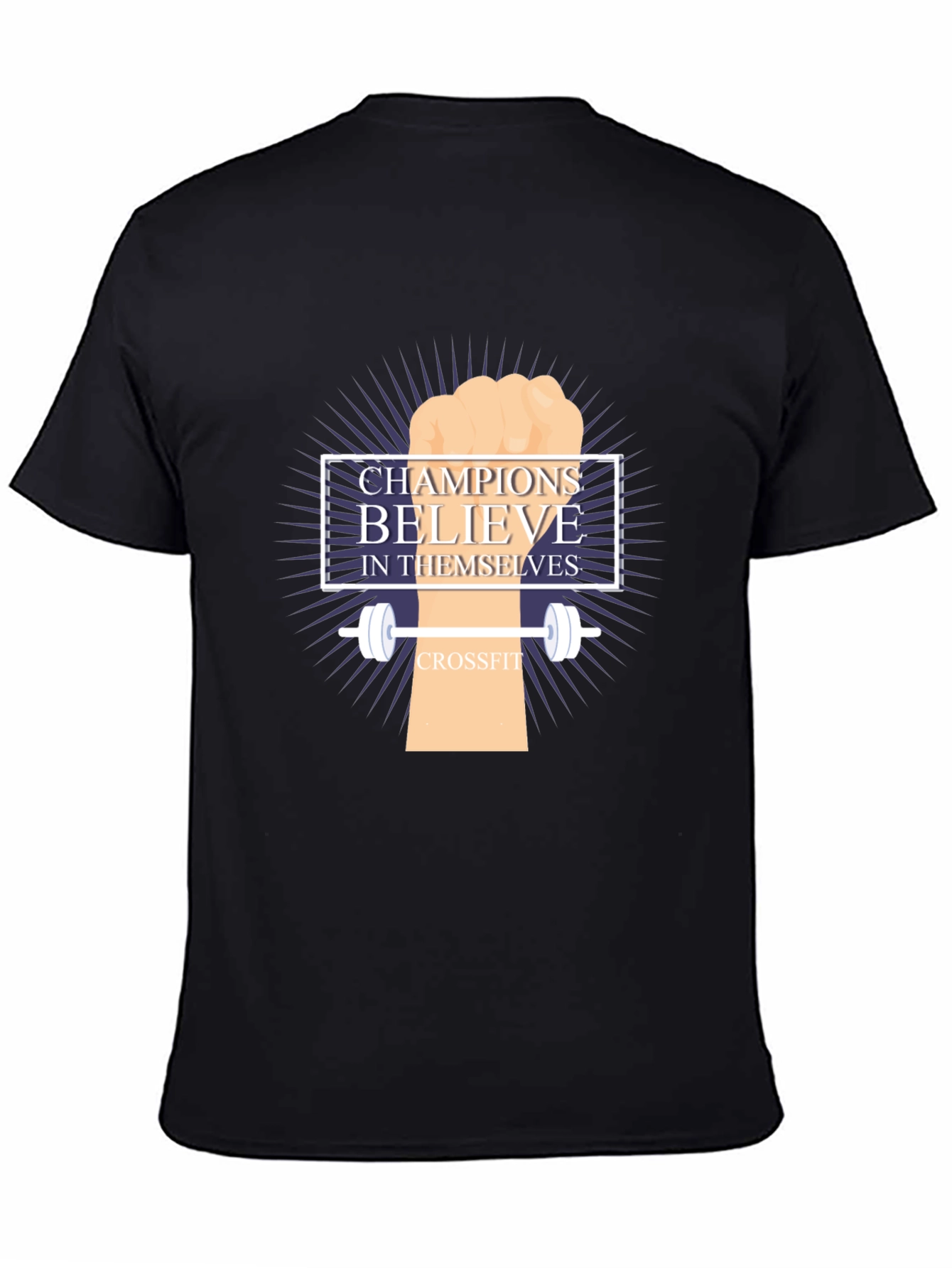 Champion Believe CrossFit T-Shirt - Motivational Fitness Tee