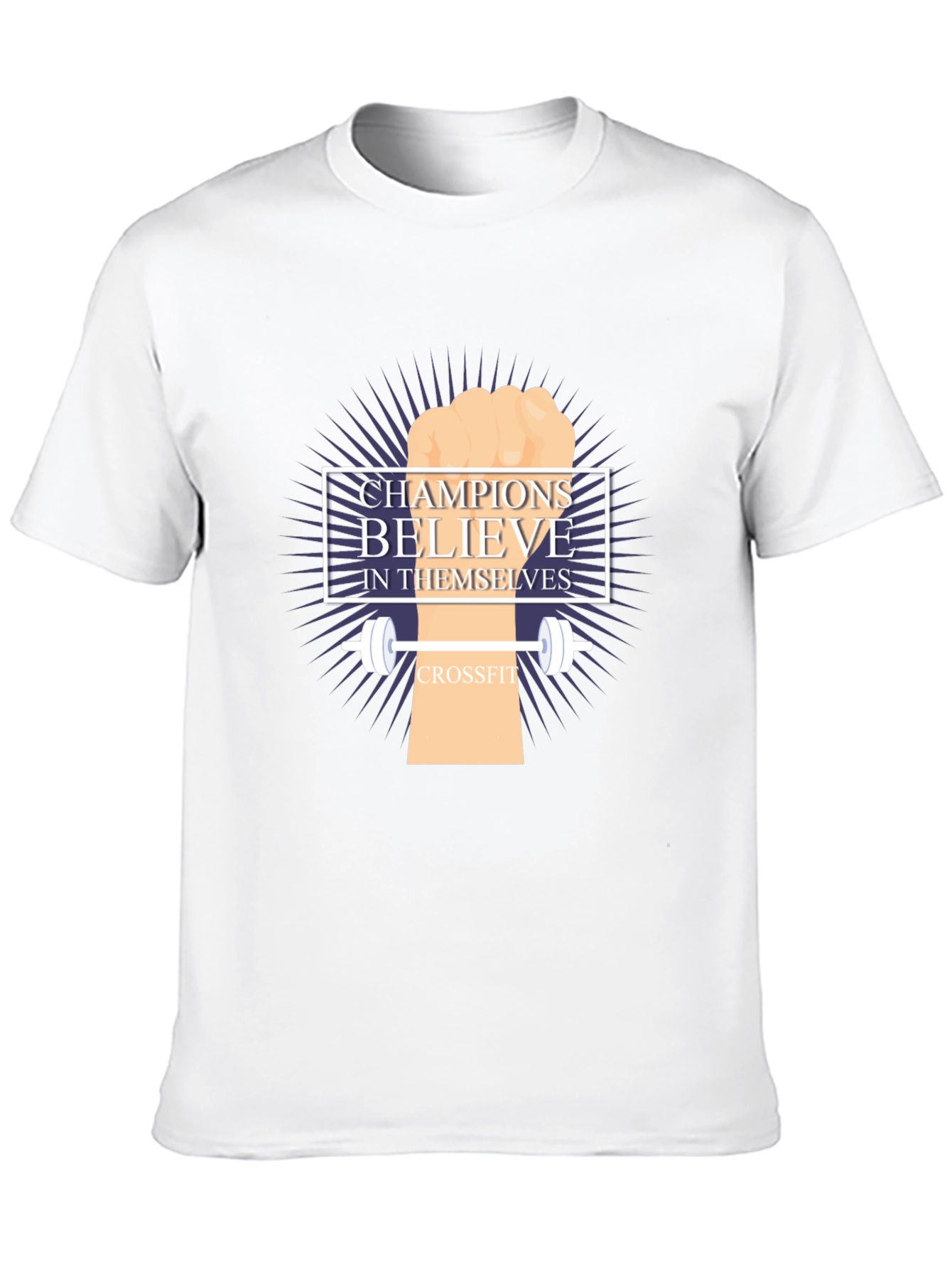 Champion Believe CrossFit T-Shirt - Motivational Fitness Tee