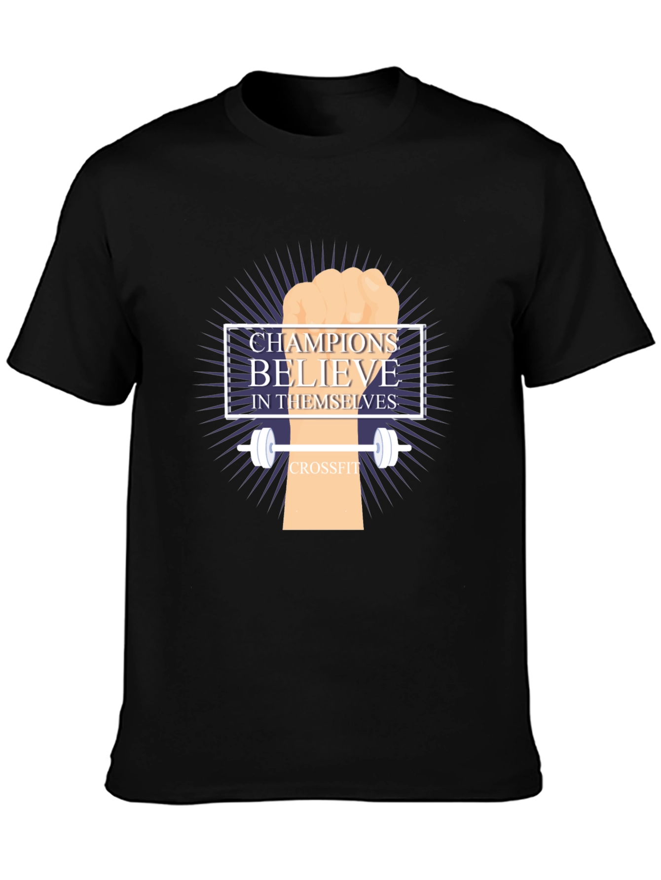 Champion Believe CrossFit T-Shirt - Motivational Fitness Tee