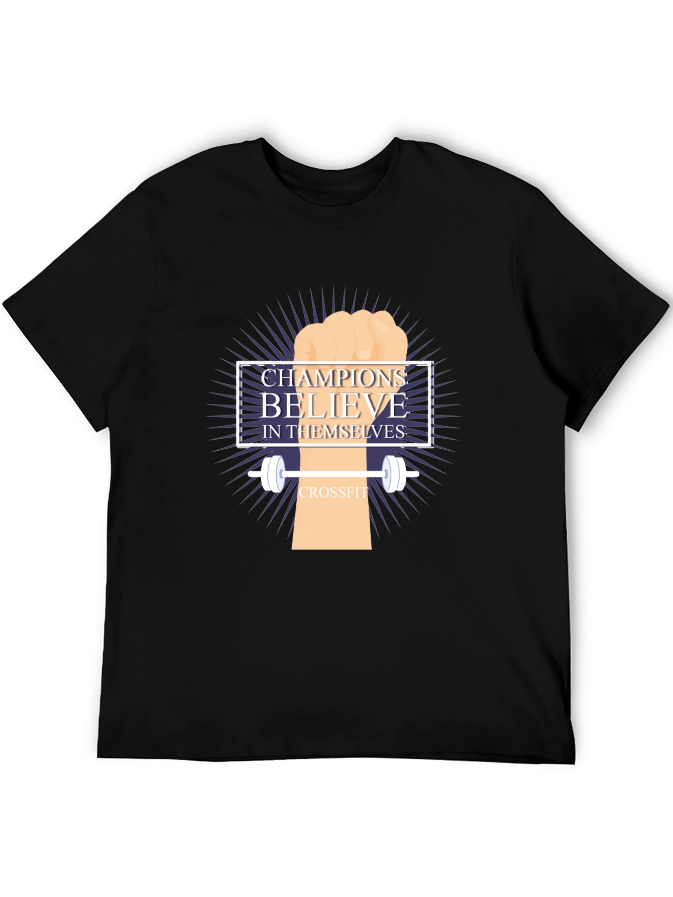 Champion Believe CrossFit T-Shirt - Motivational Fitness Tee