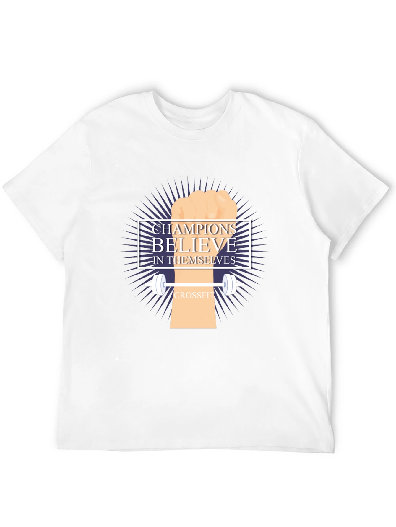 Champion Believe CrossFit T-Shirt - Motivational Fitness Tee
