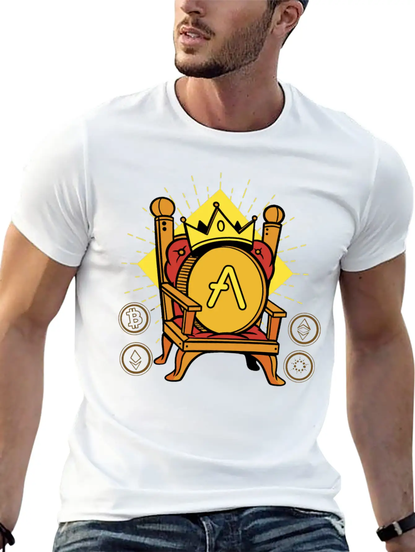 Aave Is King Crypto Basic Graphic T-Shirt – Daily Comfort In Soft Cotton