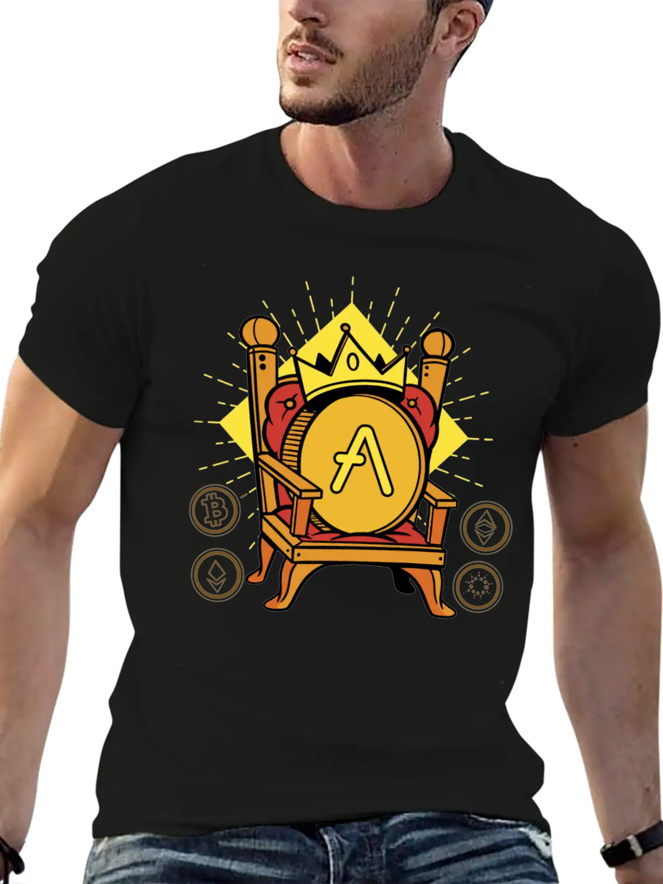 Aave Is King Crypto Basic Graphic T-Shirt – Daily Comfort In Soft Cotton