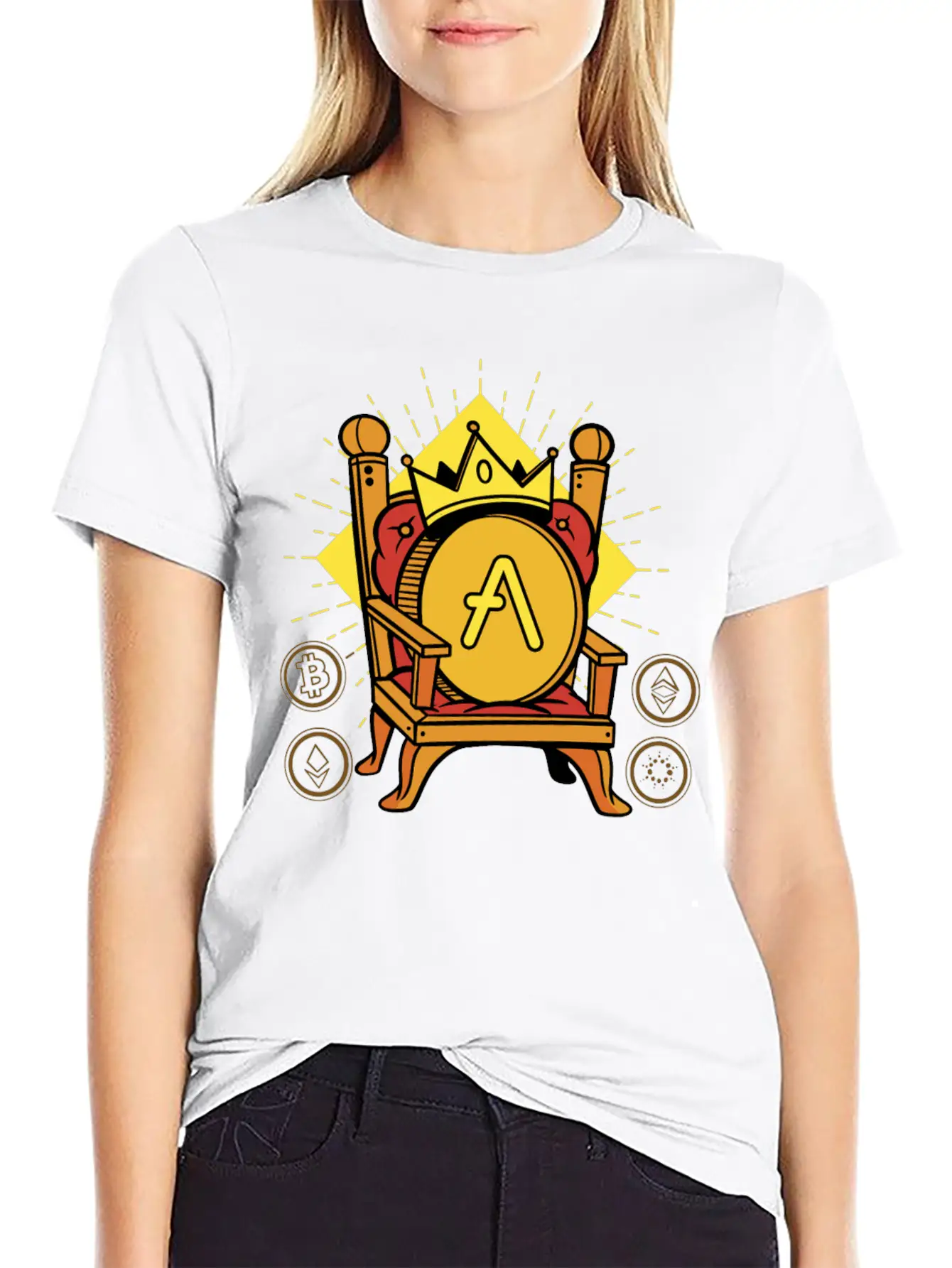 Aave Is King Crypto Basic Graphic T-Shirt – Daily Comfort In Soft Cotton