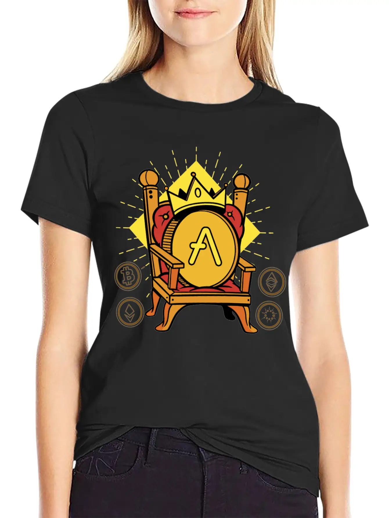 Aave Is King Crypto Basic Graphic T-Shirt – Daily Comfort In Soft Cotton
