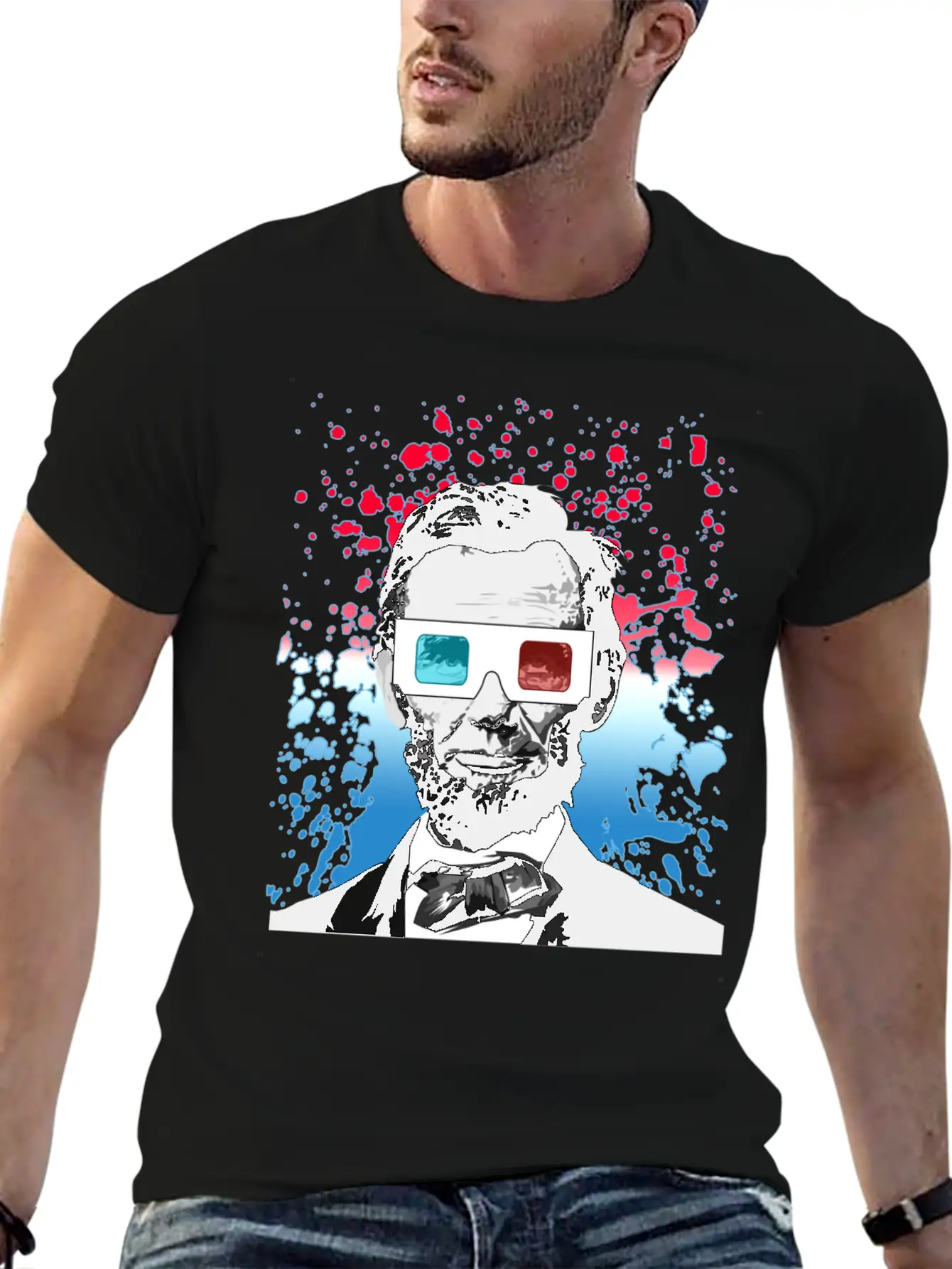 Abraham Lincoln 3D Stylish Everyday T-Shirt – Unisex Basic Cotton Tee