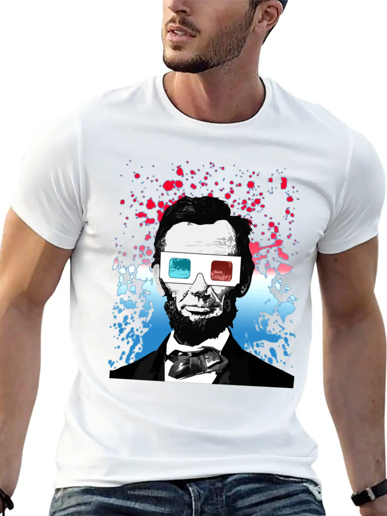 Abraham Lincoln 3D Stylish Everyday T-Shirt – Unisex Basic Cotton Tee