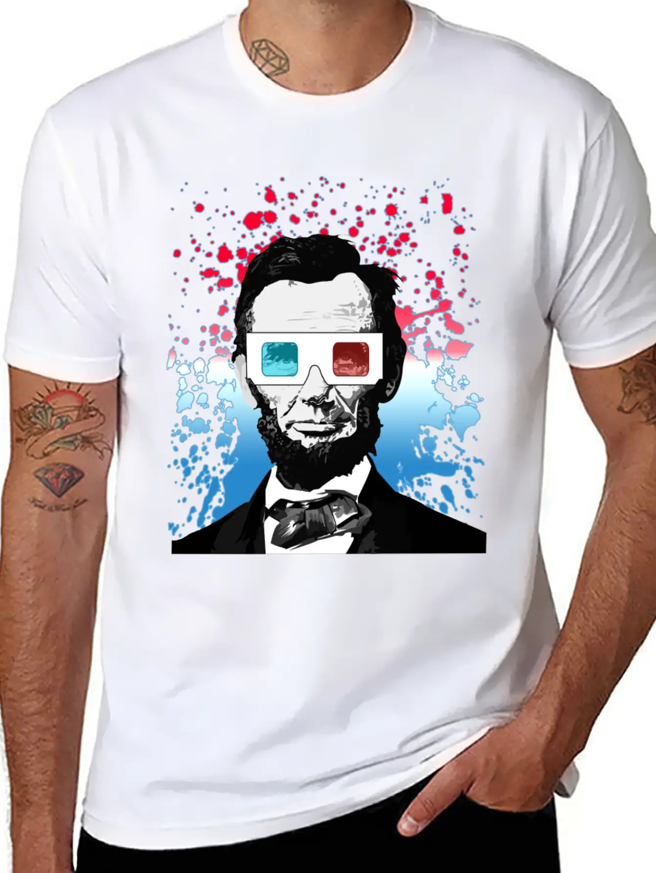 Abraham Lincoln 3D Stylish Everyday T-Shirt – Unisex Basic Cotton Tee