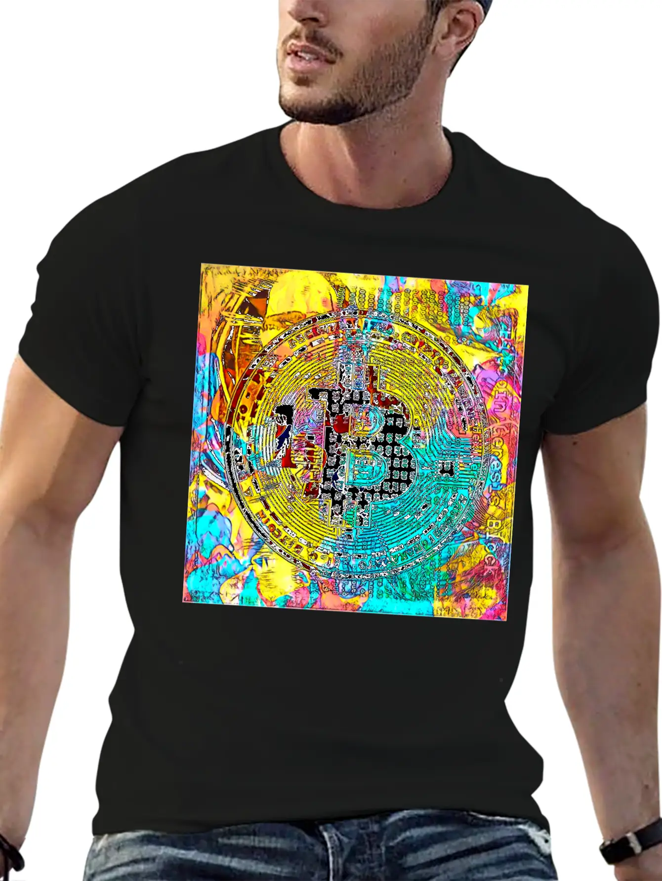 Abstract BTC Comfortable Minimalist Graphic Tee – Summer Style Essential