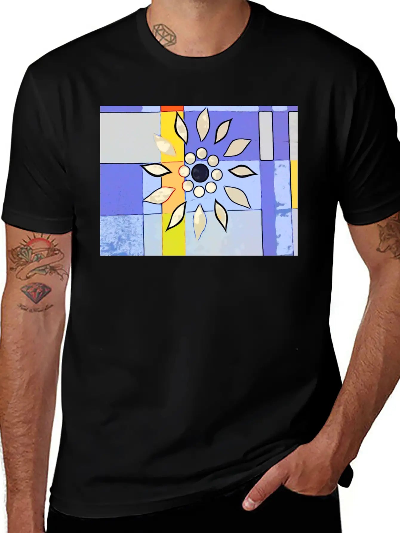 Abstract Check Unisex Short Sleeve Soft Cotton T-Shirt – Casual Everyday Wear