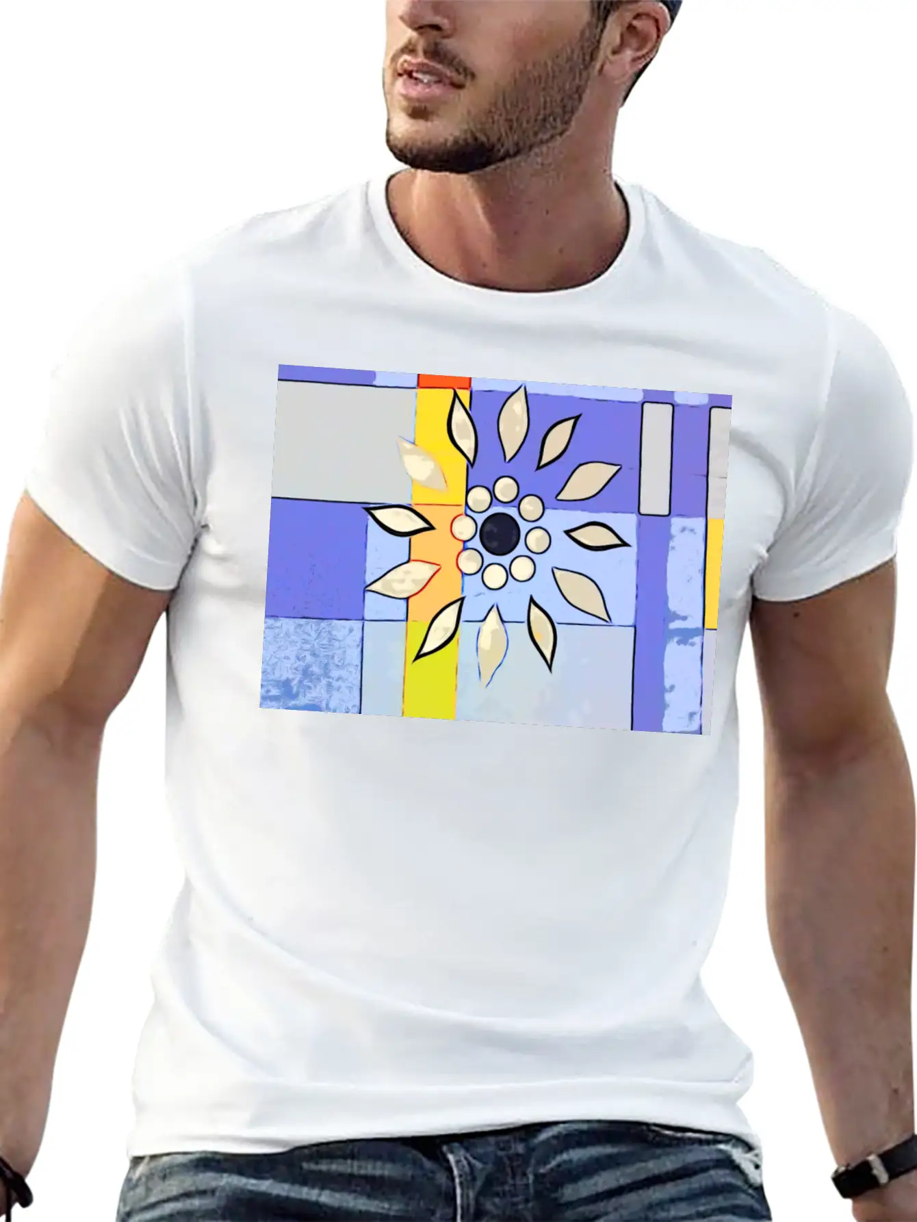 Abstract Check Unisex Short Sleeve Soft Cotton T-Shirt – Casual Everyday Wear