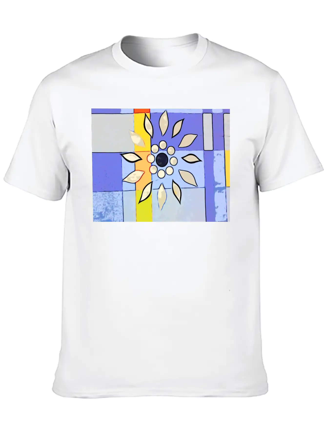 Abstract Check Unisex Short Sleeve Soft Cotton T-Shirt – Casual Everyday Wear