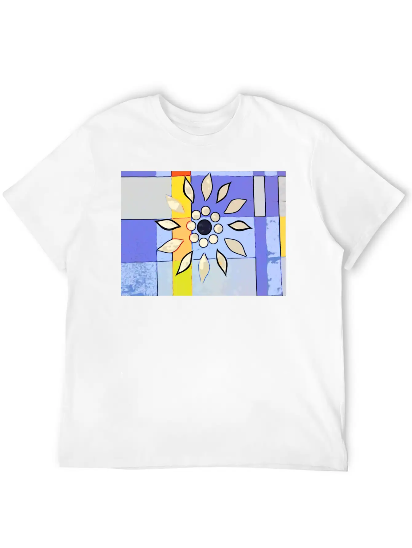 Abstract Check Unisex Short Sleeve Soft Cotton T-Shirt – Casual Everyday Wear