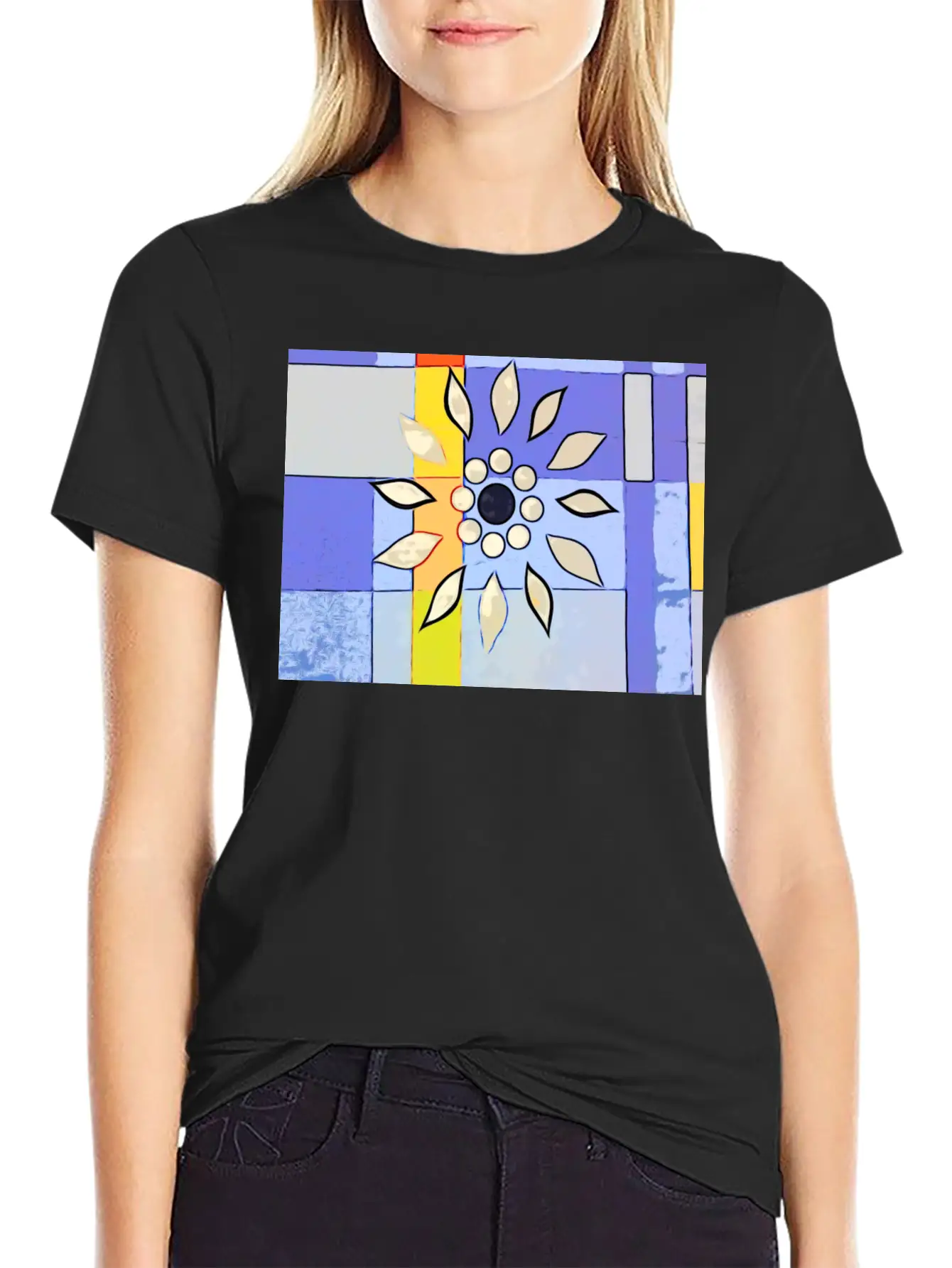 Abstract Check Unisex Short Sleeve Soft Cotton T-Shirt – Casual Everyday Wear