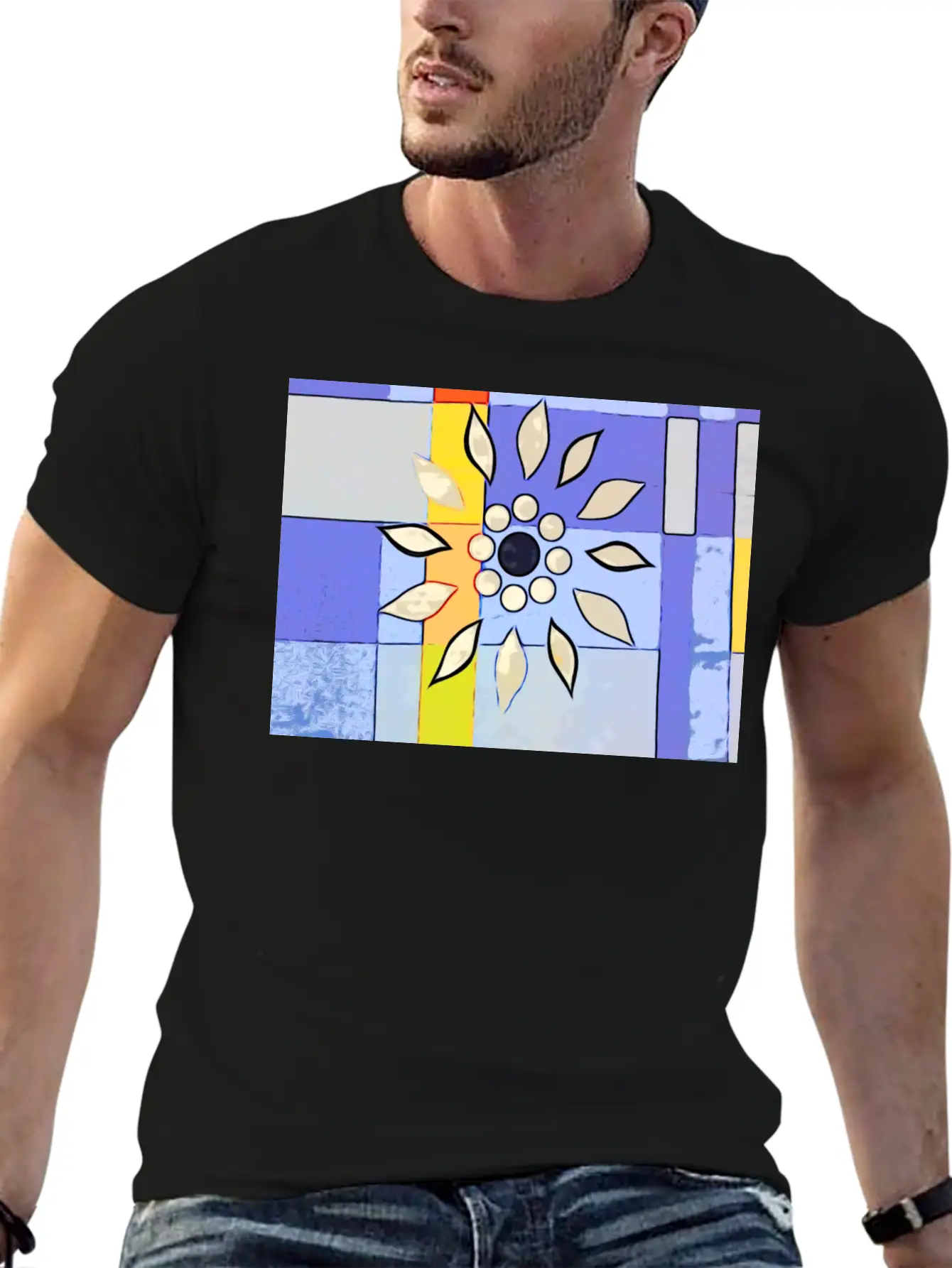 Abstract Check Unisex Short Sleeve Soft Cotton T-Shirt – Casual Everyday Wear