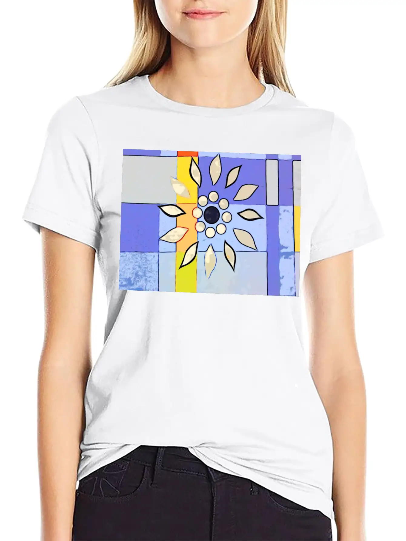 Abstract Check Unisex Short Sleeve Soft Cotton T-Shirt – Casual Everyday Wear