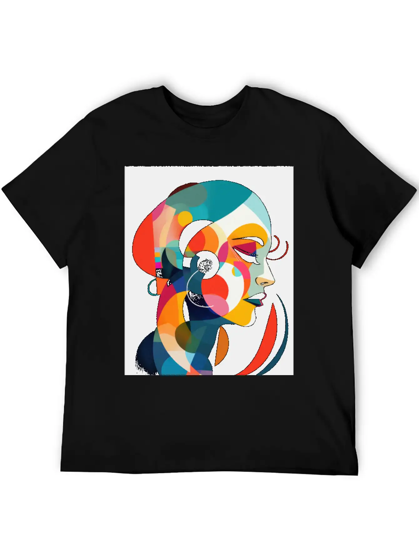 Abstract Face Art - Sophisticated And Refined Unisex Short Sleeve Soft Cotton T-Shirt – Casual Everyday Wear