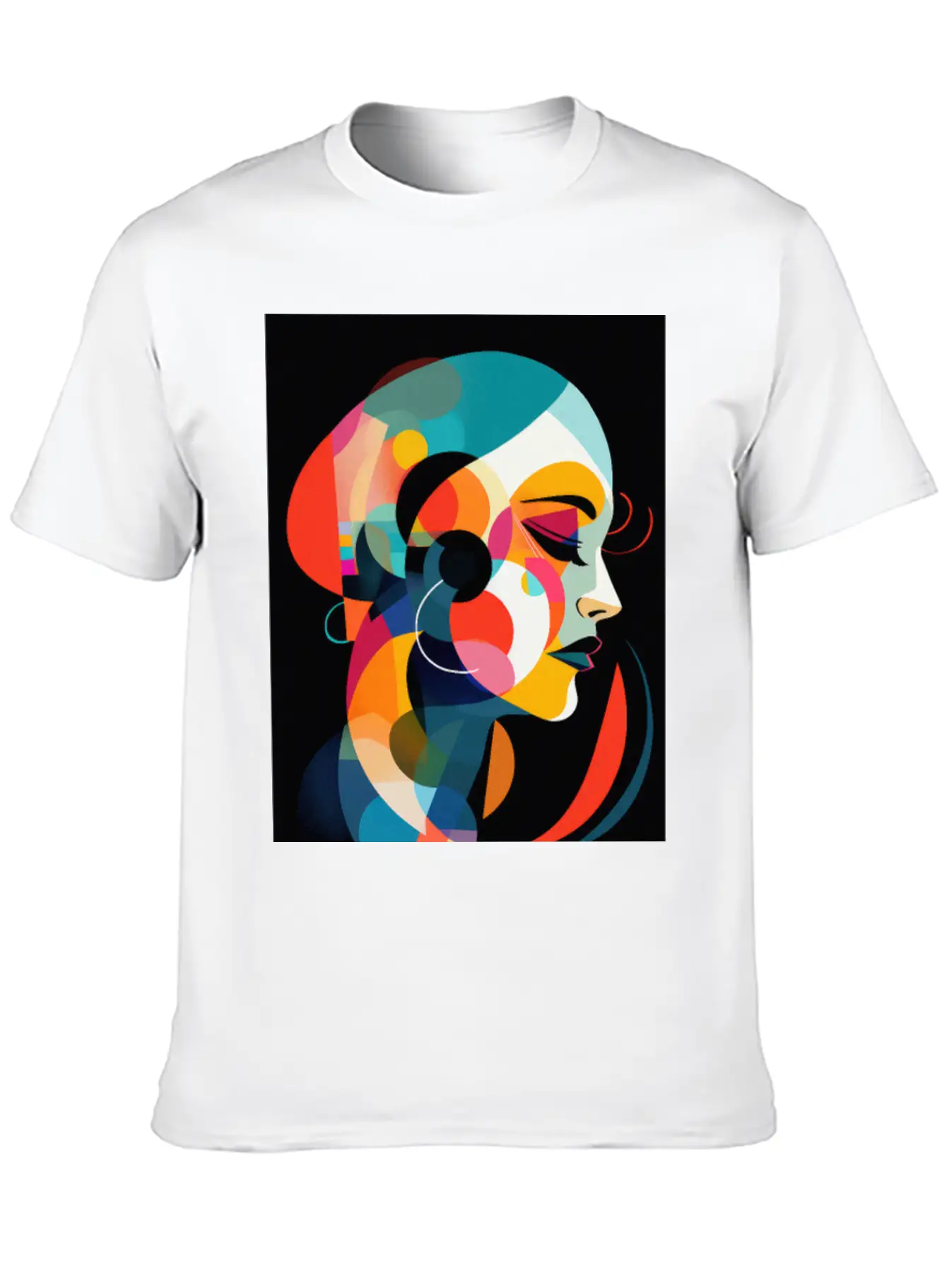 Abstract Face Art - Sophisticated And Refined Unisex Short Sleeve Soft Cotton T-Shirt – Casual Everyday Wear