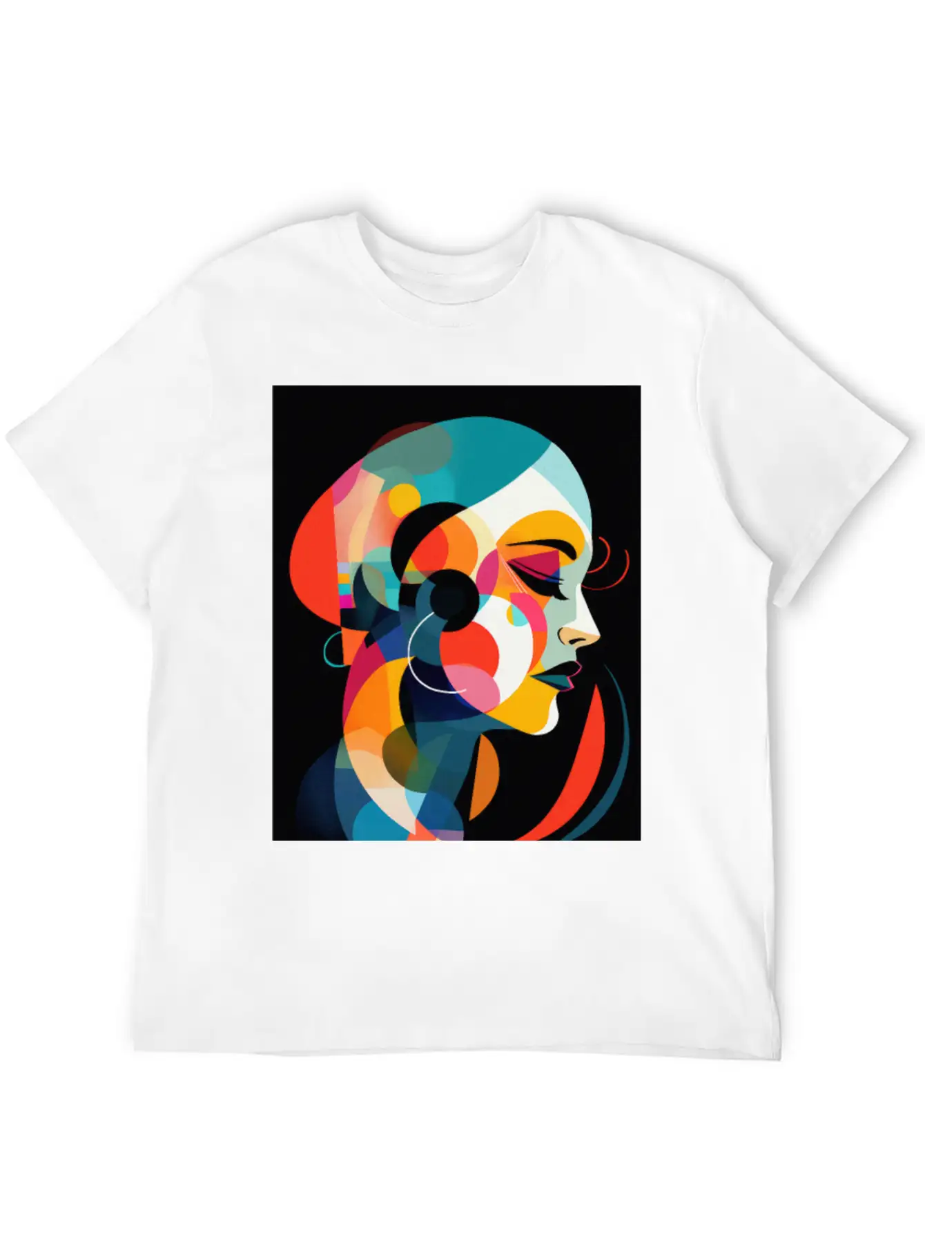 Abstract Face Art - Sophisticated And Refined Unisex Short Sleeve Soft Cotton T-Shirt – Casual Everyday Wear