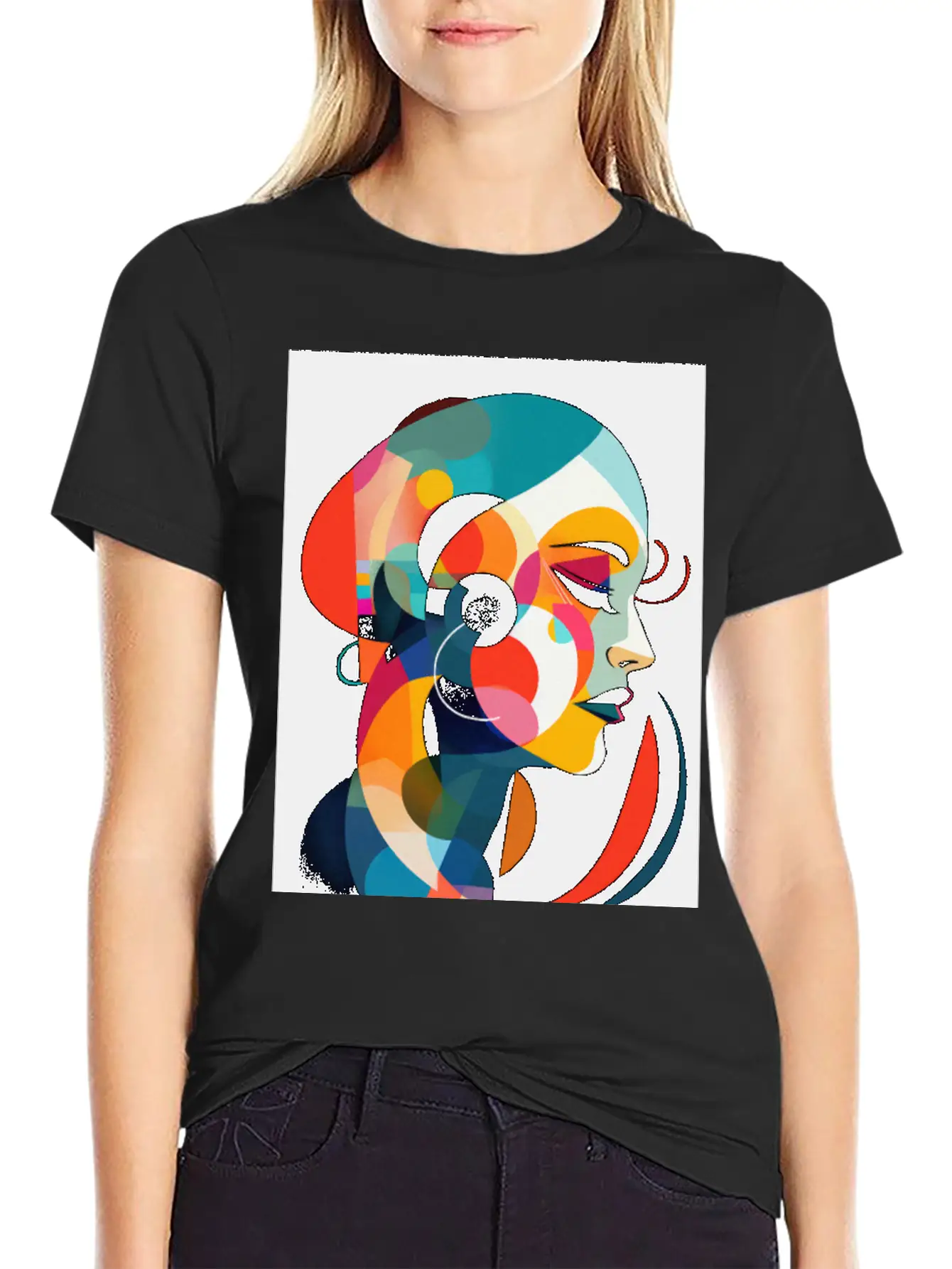 Abstract Face Art - Sophisticated And Refined Unisex Short Sleeve Soft Cotton T-Shirt – Casual Everyday Wear