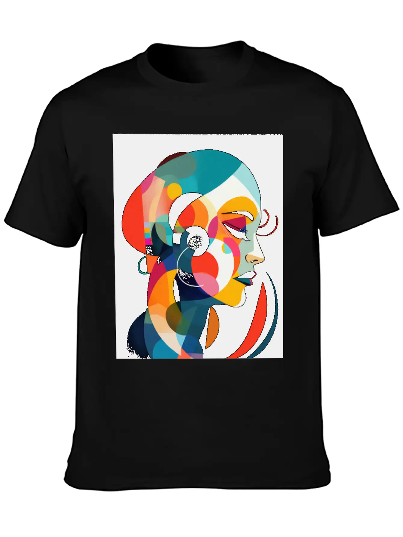 Abstract Face Art - Sophisticated And Refined Unisex Short Sleeve Soft Cotton T-Shirt – Casual Everyday Wear