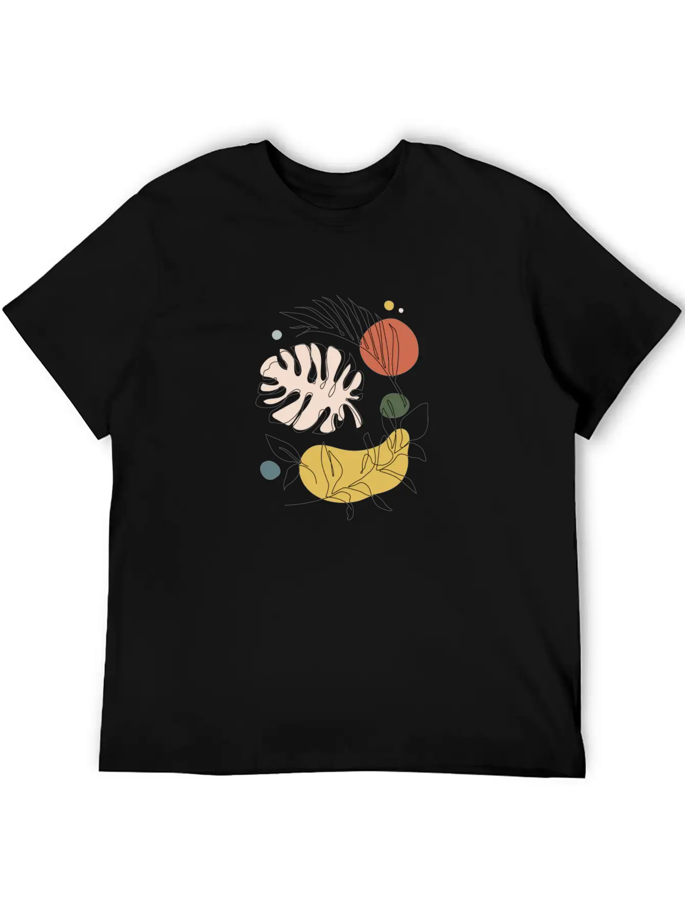 Abstract Organic Leaves Stylish Everyday T-Shirt – Unisex Basic Cotton Tee