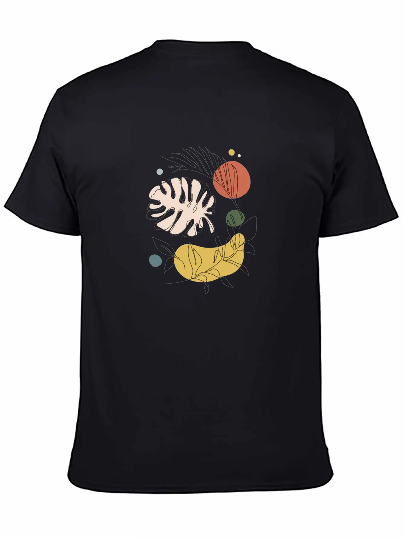 Abstract Organic Leaves Stylish Everyday T-Shirt – Unisex Basic Cotton Tee