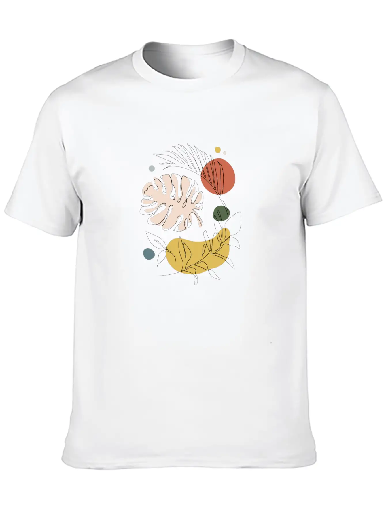 Abstract Organic Leaves Stylish Everyday T-Shirt – Unisex Basic Cotton Tee