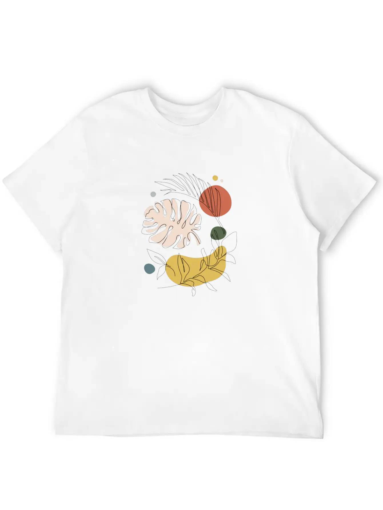 Abstract Organic Leaves Stylish Everyday T-Shirt – Unisex Basic Cotton Tee