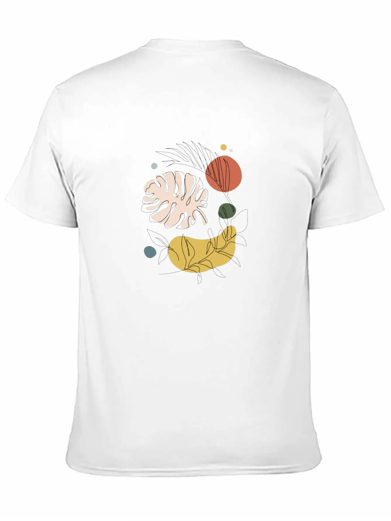 Abstract Organic Leaves Stylish Everyday T-Shirt – Unisex Basic Cotton Tee