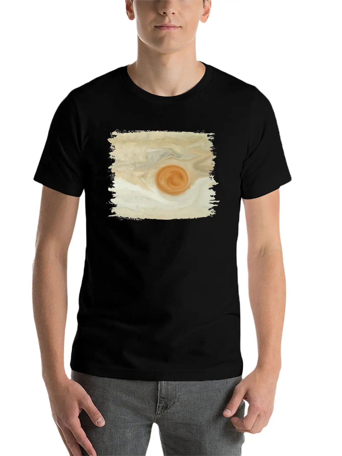 Abstract Painting Jupiter Juno Great Red Spot Stylish Everyday T-Shirt – Unisex Basic Cotton Tee