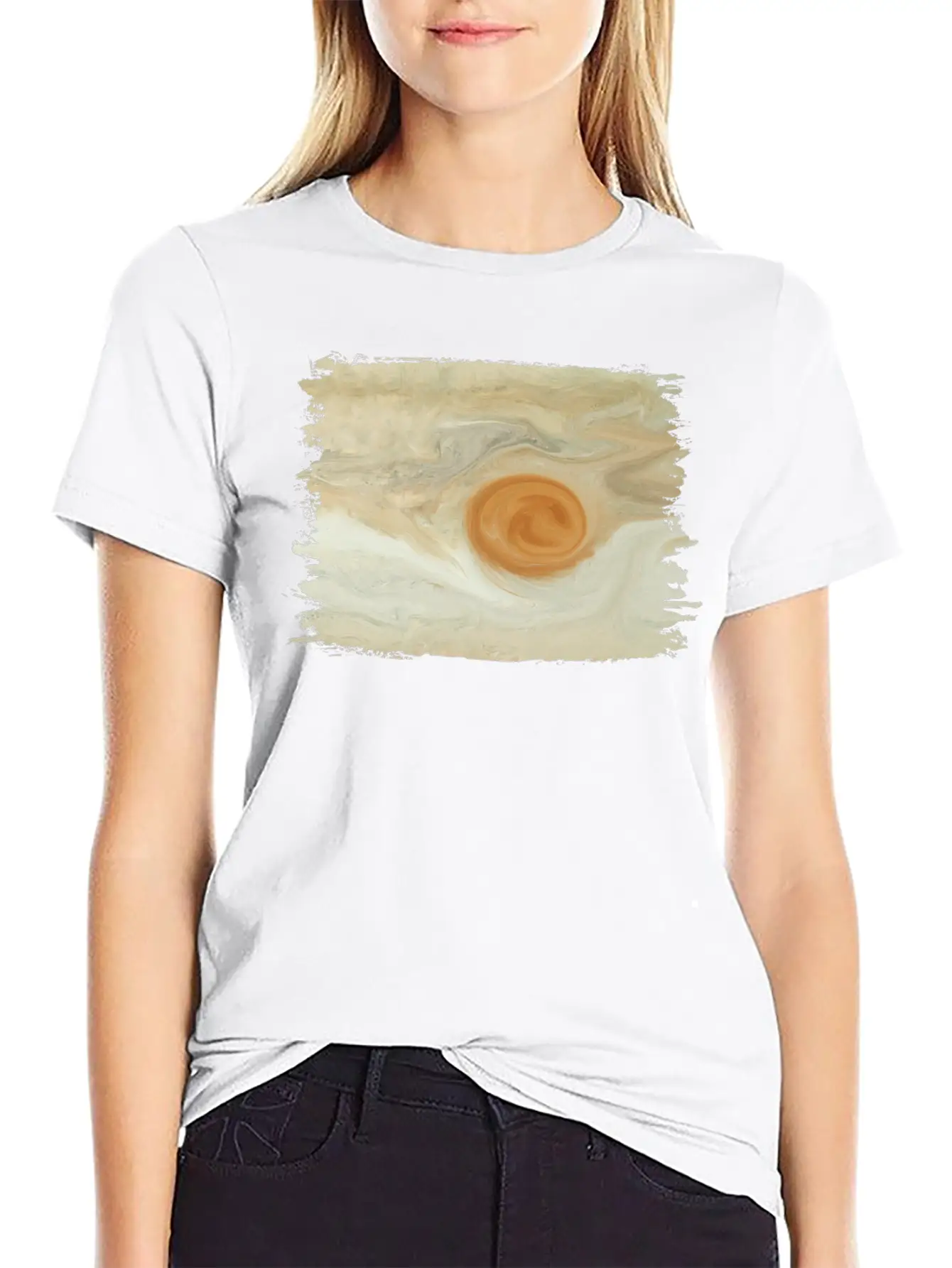 Abstract Painting Jupiter Juno Great Red Spot Stylish Everyday T-Shirt – Unisex Basic Cotton Tee