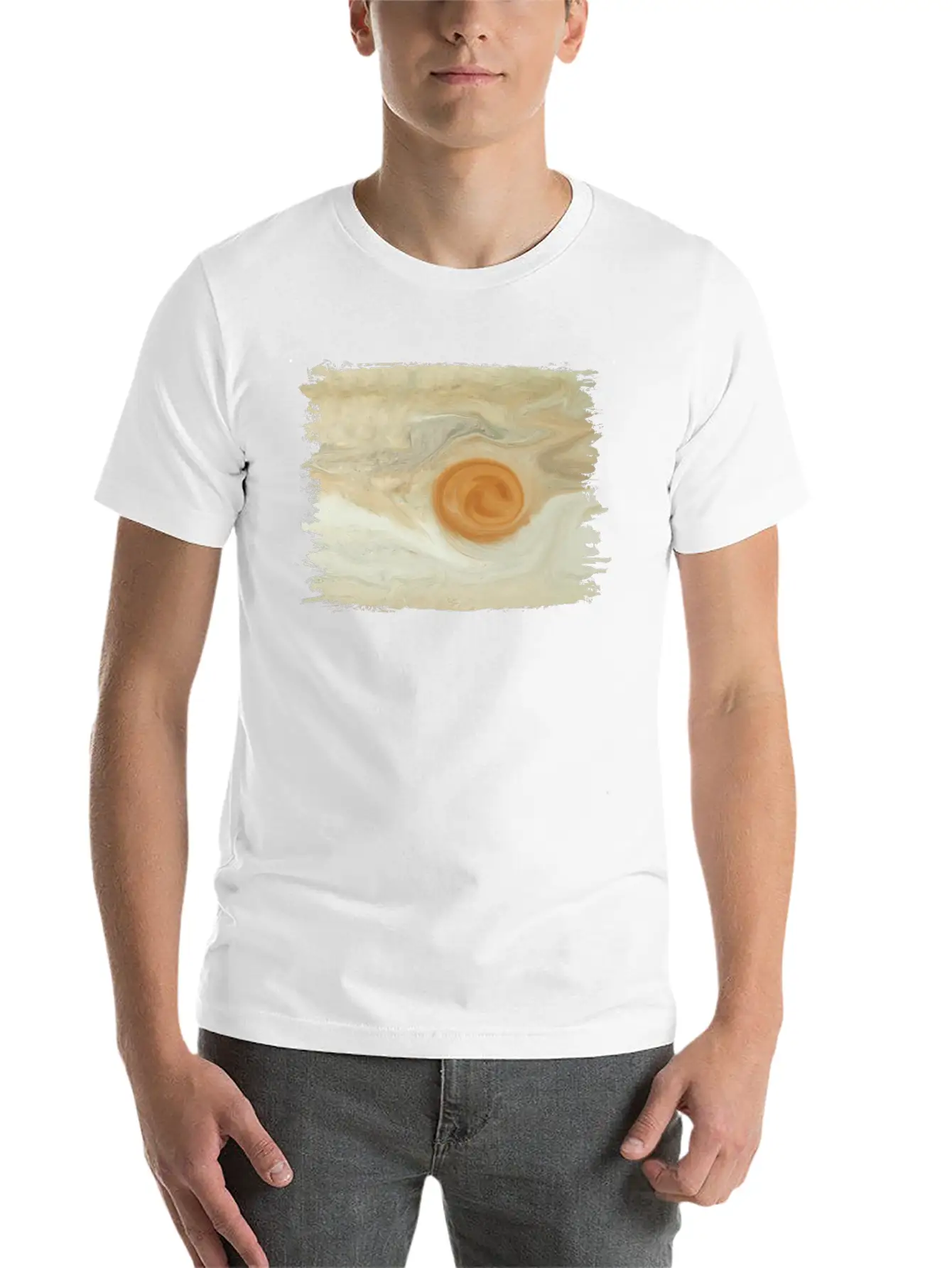 Abstract Painting Jupiter Juno Great Red Spot Stylish Everyday T-Shirt – Unisex Basic Cotton Tee