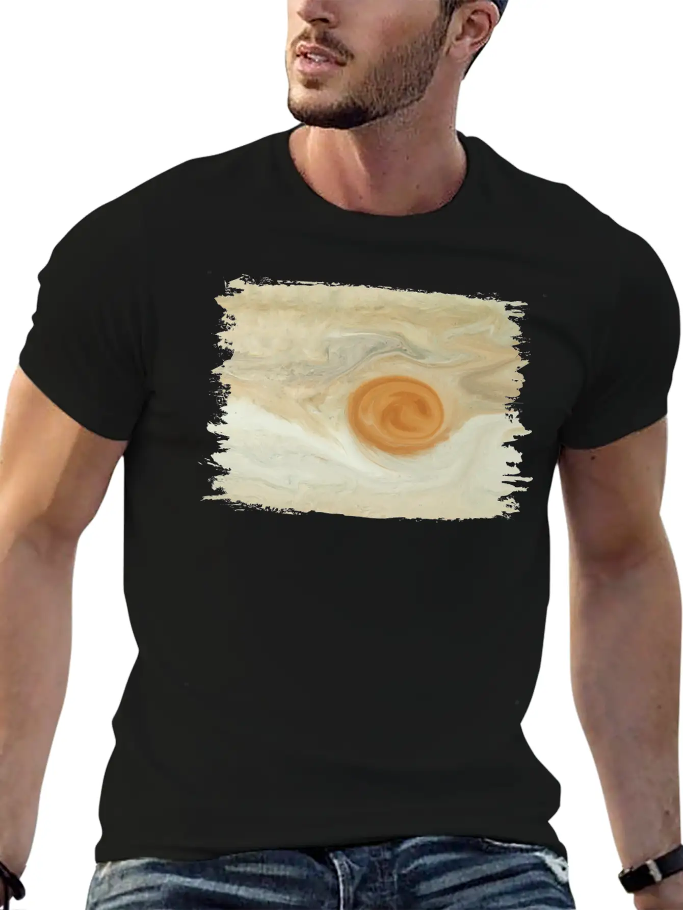 Abstract Painting Jupiter Juno Great Red Spot Stylish Everyday T-Shirt – Unisex Basic Cotton Tee