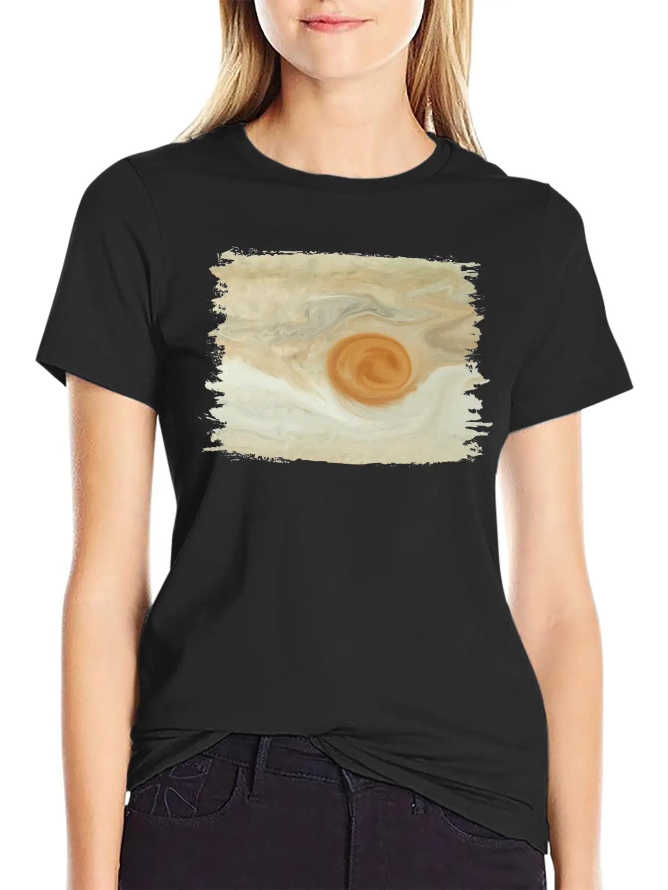 Abstract Painting Jupiter Juno Great Red Spot Stylish Everyday T-Shirt – Unisex Basic Cotton Tee