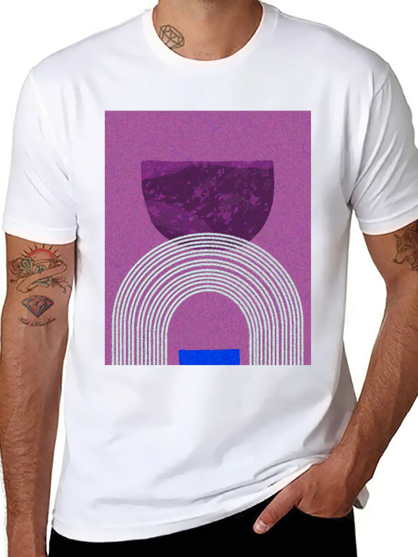 Abstract-Rainbow-Color-Pencil-Colorful Basic Graphic T-Shirt – Daily Comfort In Soft Cotton