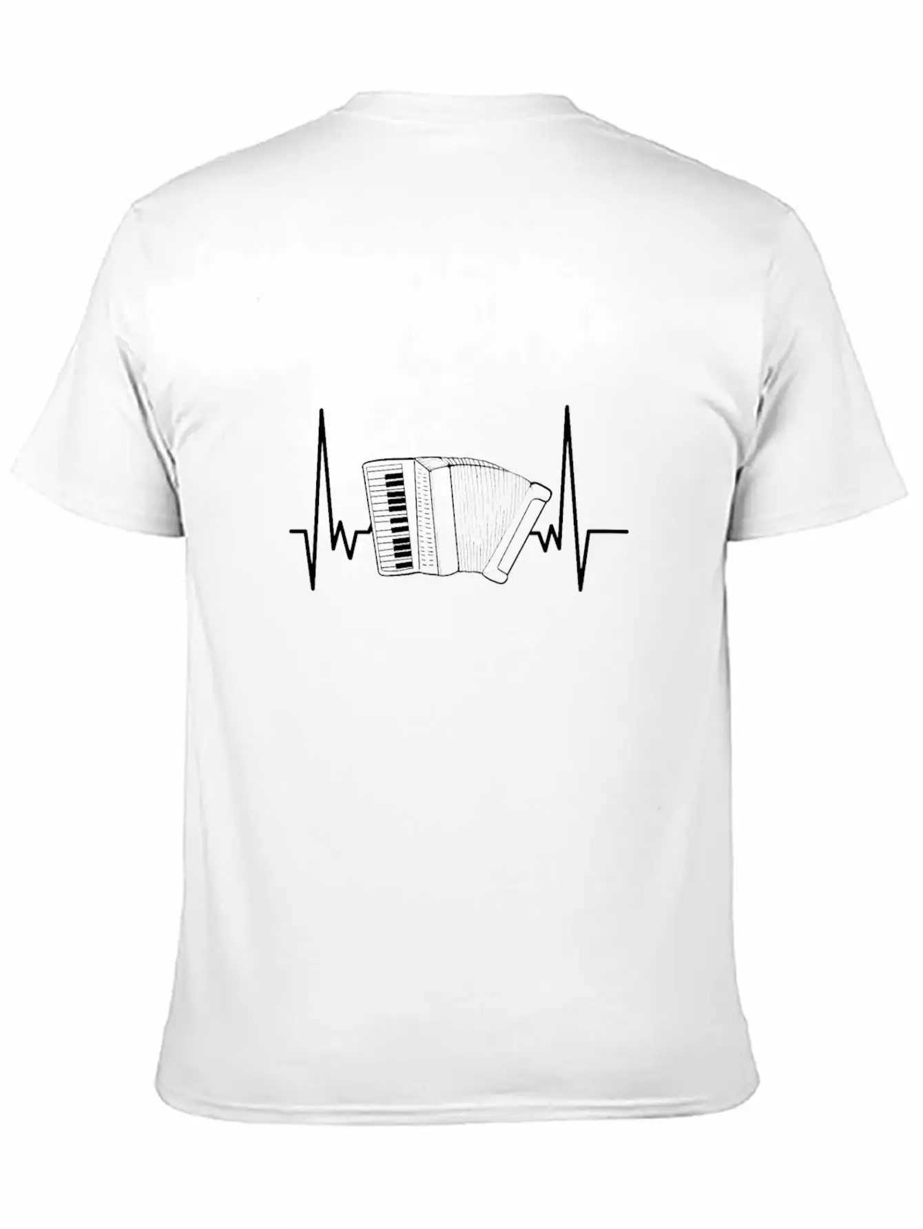 Accordion Heartbeat Music Player Musician Gift Stylish Everyday T-Shirt – Unisex Basic Cotton Tee