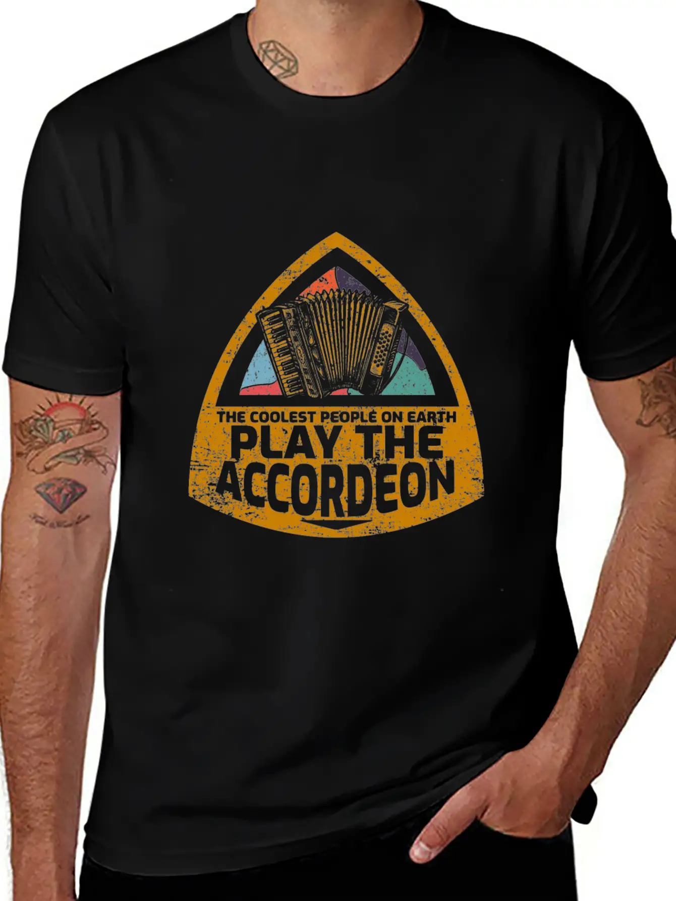 Accordion Unisex Short Sleeve Soft Cotton T-Shirt – Casual Everyday Wear