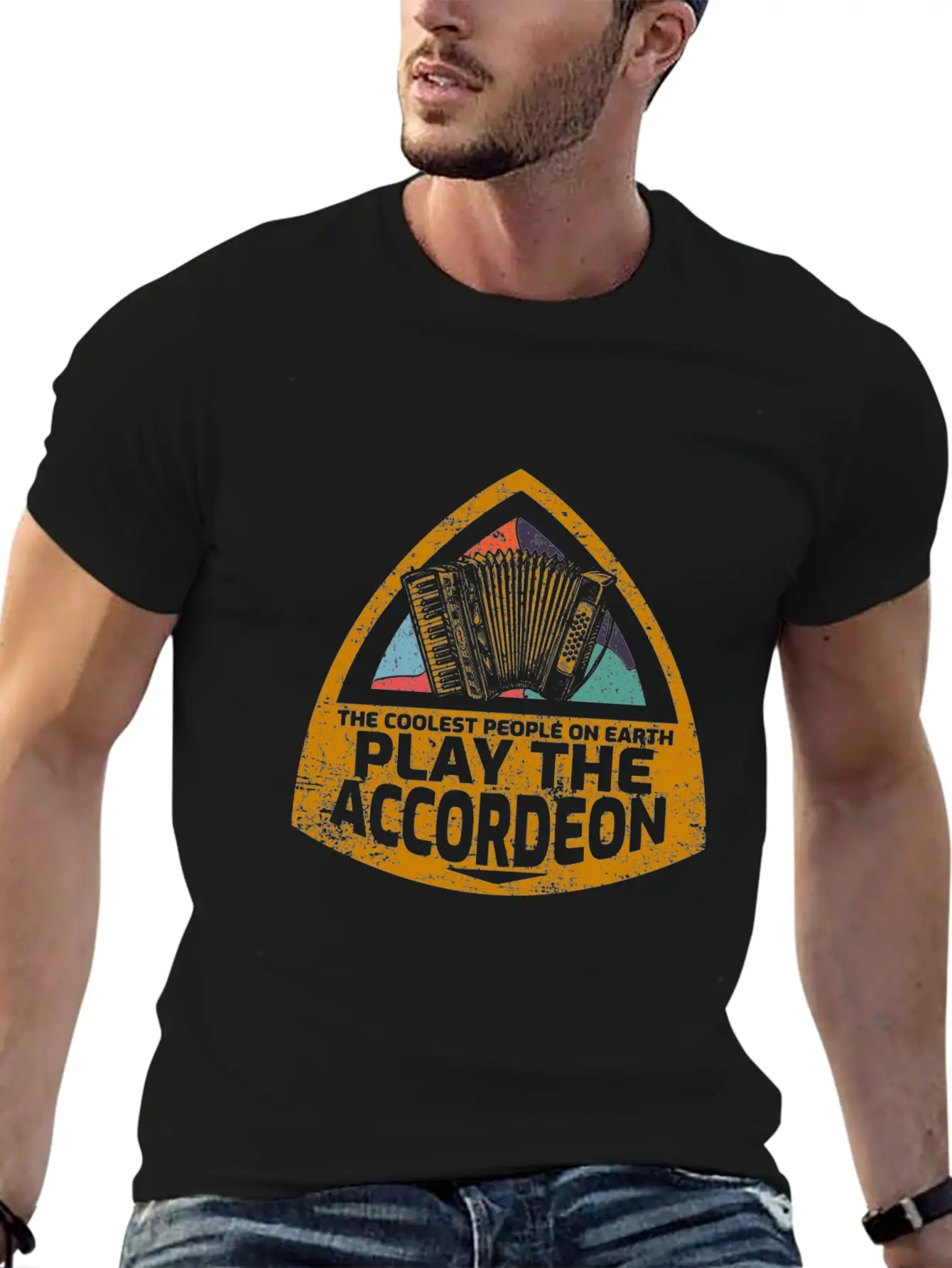 Accordion Unisex Short Sleeve Soft Cotton T-Shirt – Casual Everyday Wear