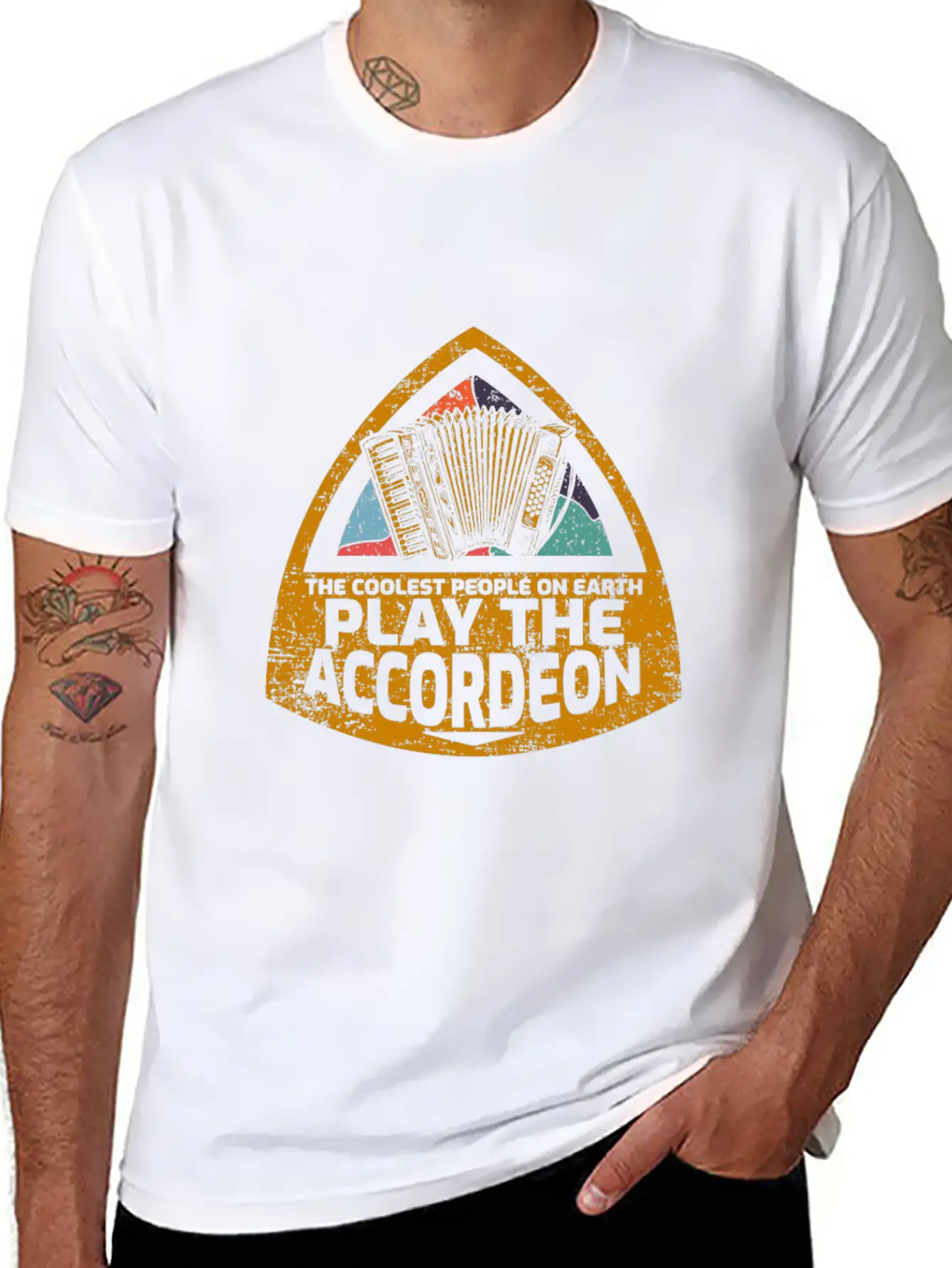 Accordion Unisex Short Sleeve Soft Cotton T-Shirt – Casual Everyday Wear