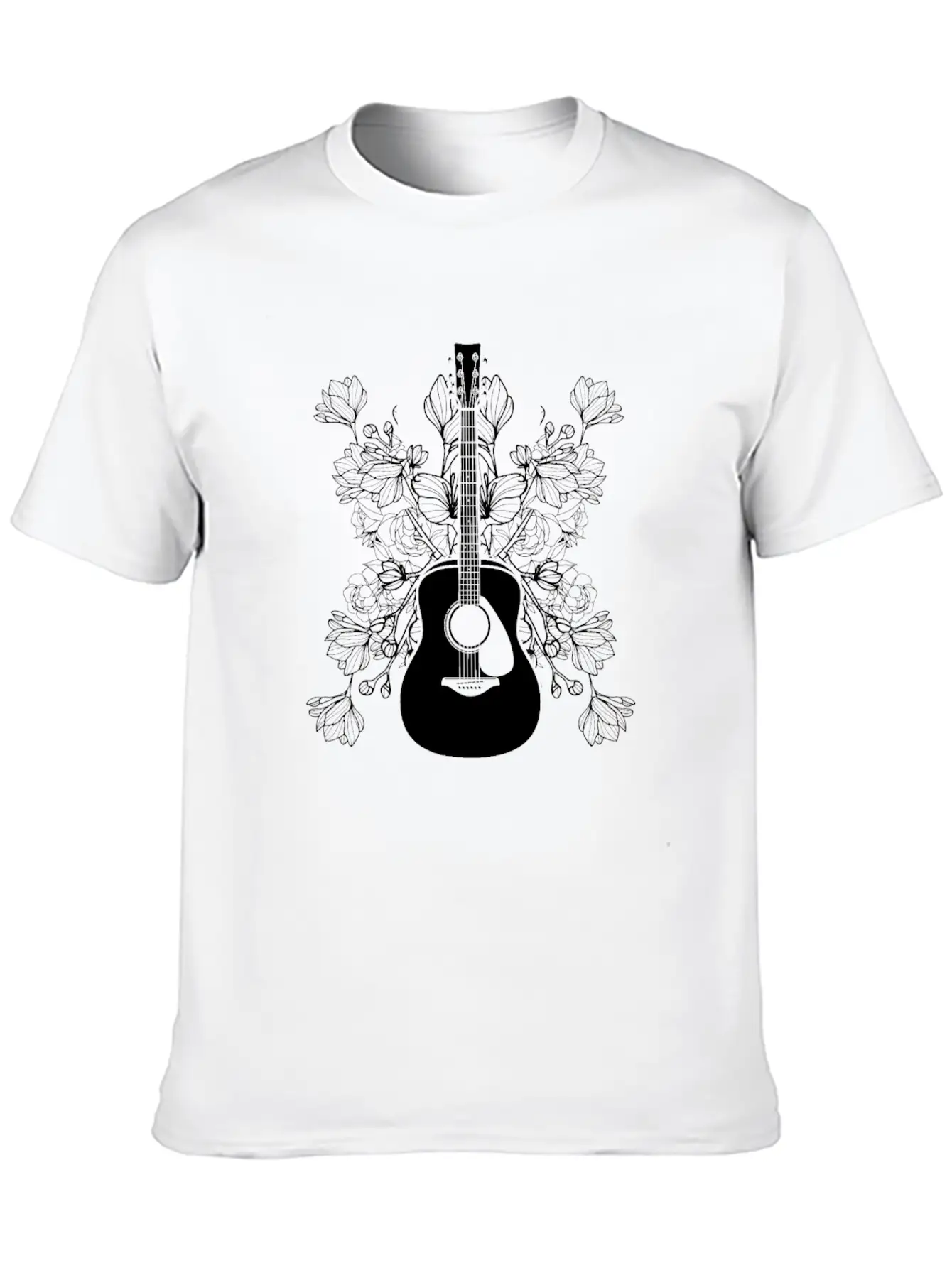 Acoustic Guitar Guitarist Stylish Everyday T-Shirt – Unisex Basic Cotton Tee