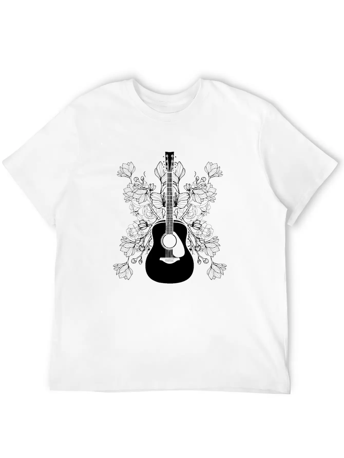 Acoustic Guitar Guitarist Stylish Everyday T-Shirt – Unisex Basic Cotton Tee