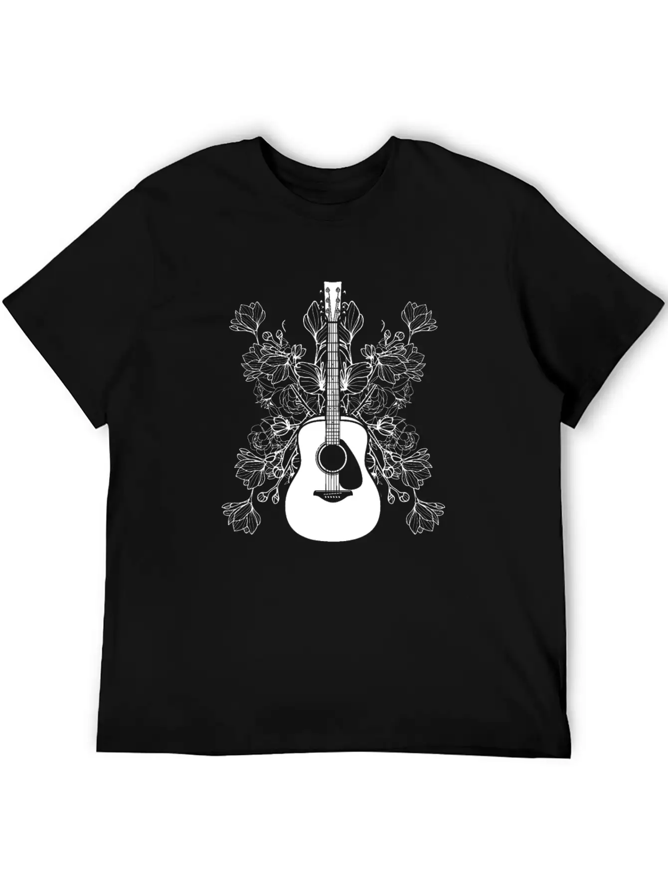 Acoustic Guitar Guitarist Stylish Everyday T-Shirt – Unisex Basic Cotton Tee