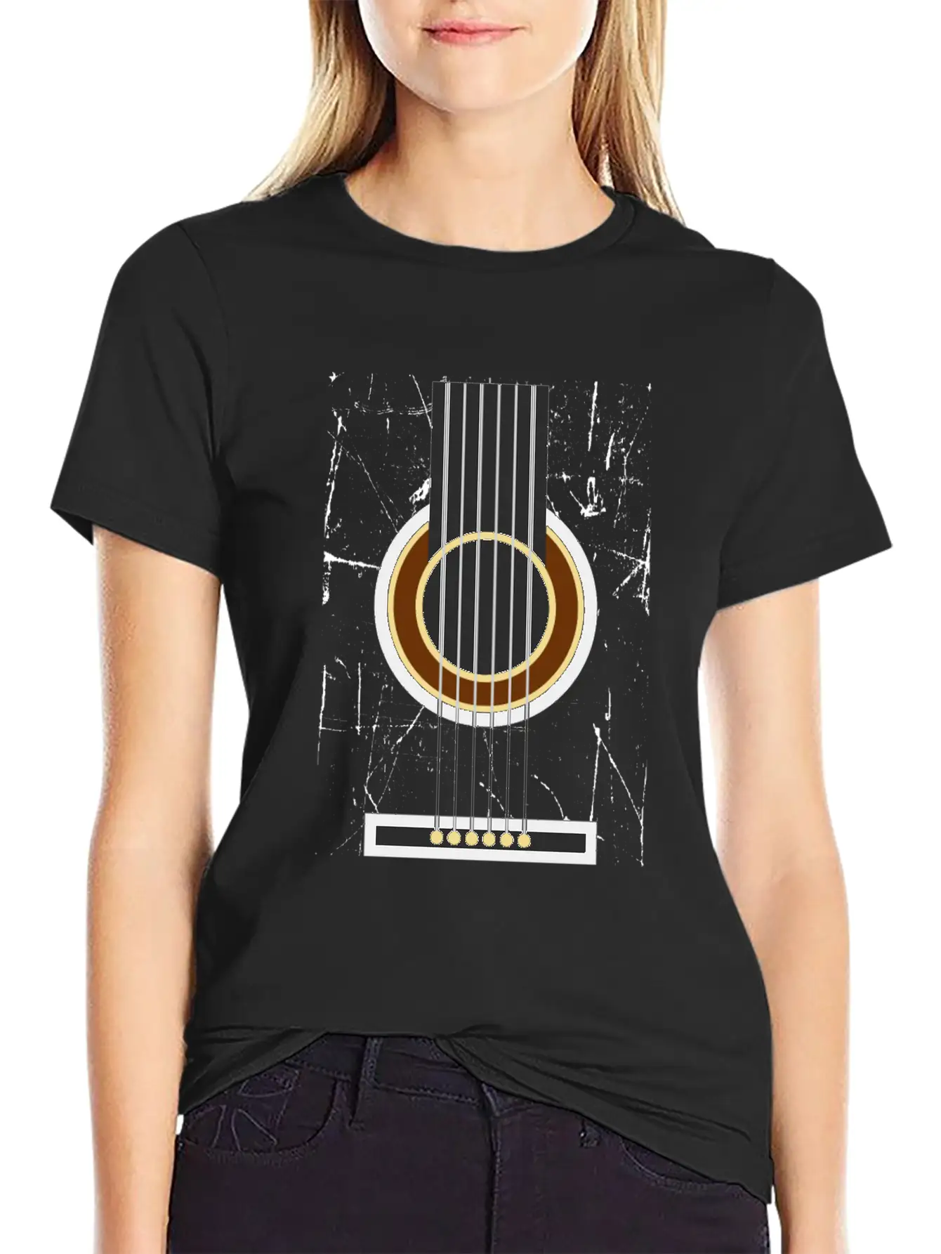 Acoustic Guitar Jamming And Good Play Basic Graphic T-Shirt – Daily Comfort In Soft Cotton