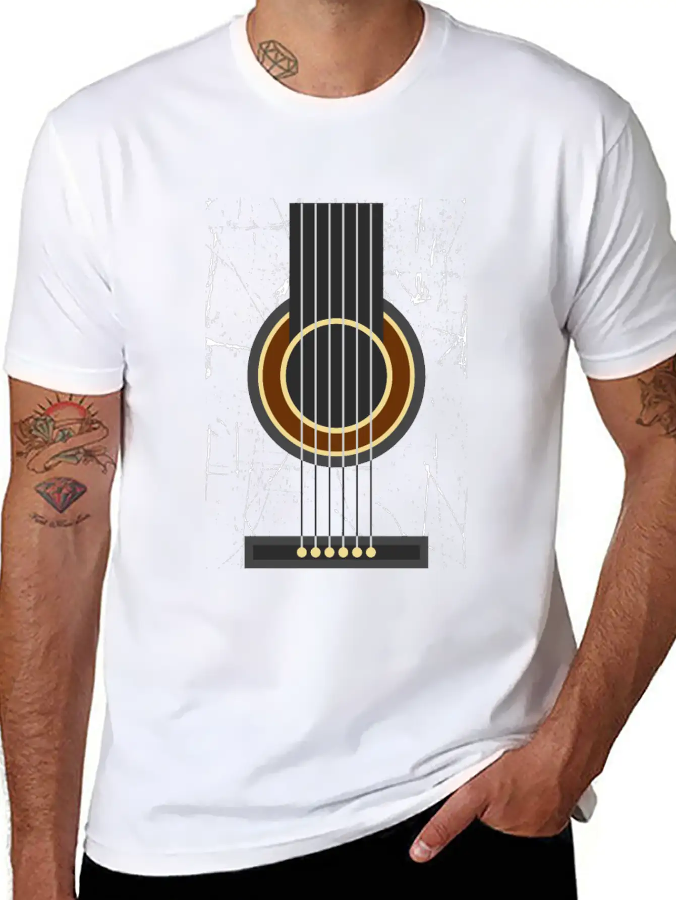 Acoustic Guitar Jamming And Good Play Basic Graphic T-Shirt – Daily Comfort In Soft Cotton